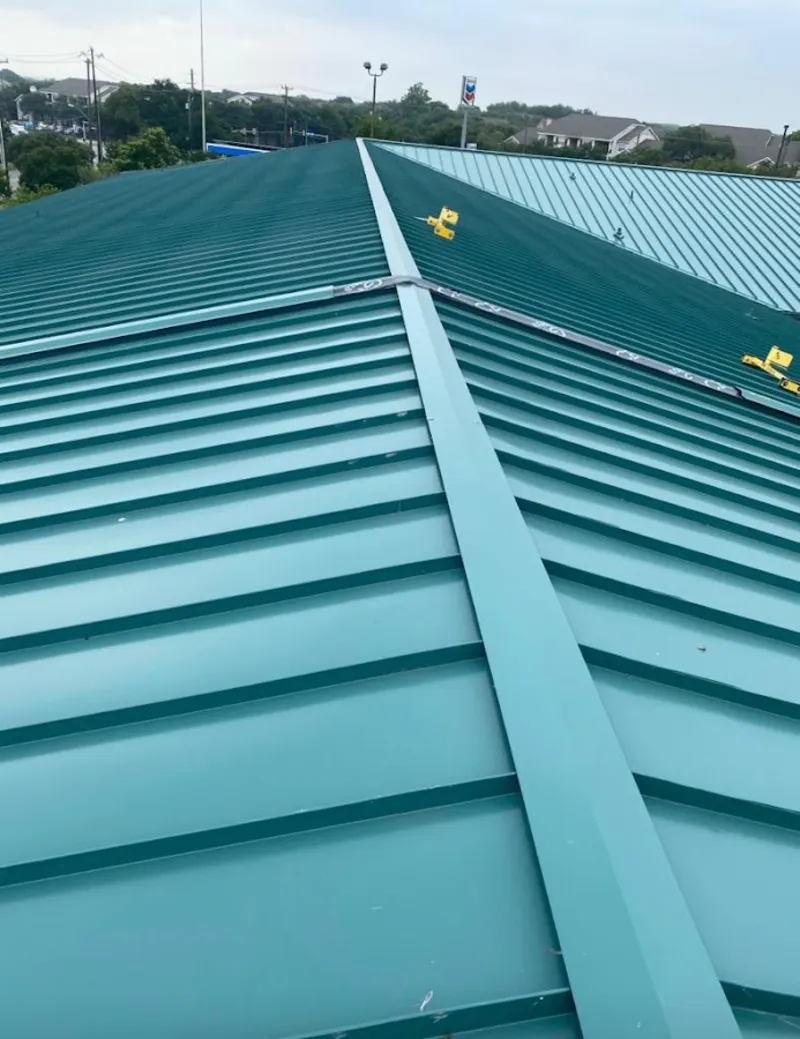 Green commercial metal roof ridge and valley for Metal Roof Repair in Sandersville